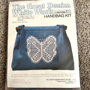 The Great Denim White Work Carousel DIY Handbag Kit 10"x12" Made In USA